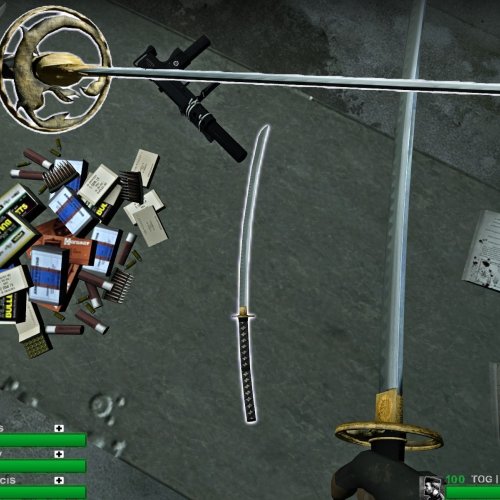 hellsing_armory_katana,_knife,_police_riotshield