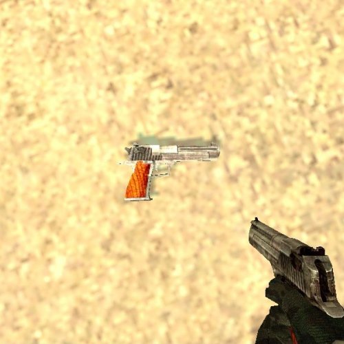 Worn Deagle With Wooden Handle