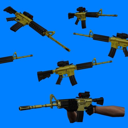 M4a1 black and gold for AUG