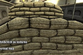 High_Resolution_Sandbags_With_Normalmaps_By_PROPEN