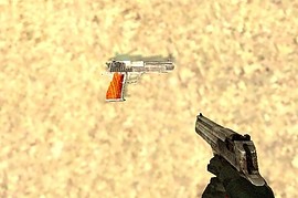 Worn Deagle With Wooden Handle