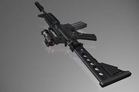 Tac M4 W Folding Stock Anims  Aimpoint