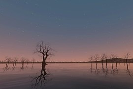 Gm_reflective_lake живописное место с реалистичной водой