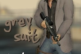 Nick Grey Suit Blue Jeans